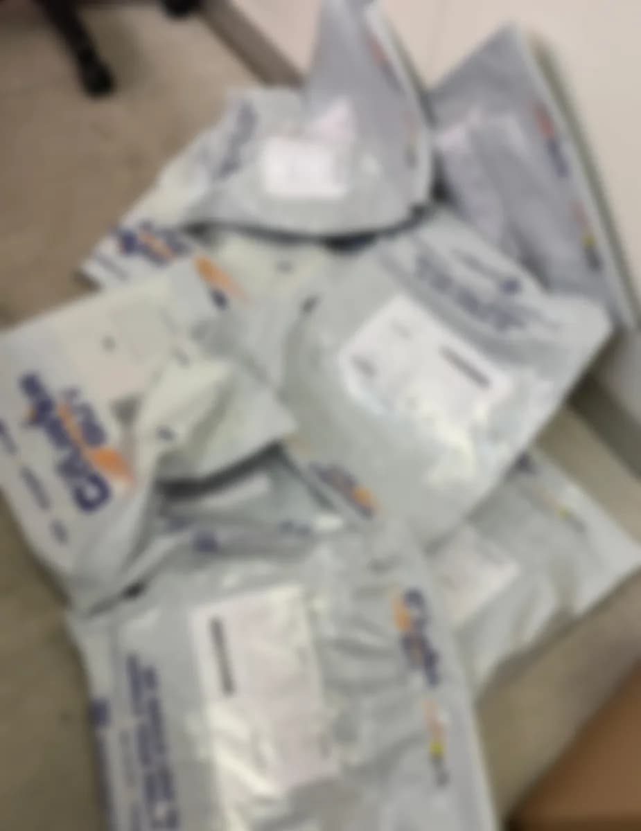 A batch of Skin Care Product orders in courier bags for nationwide South African delivery
