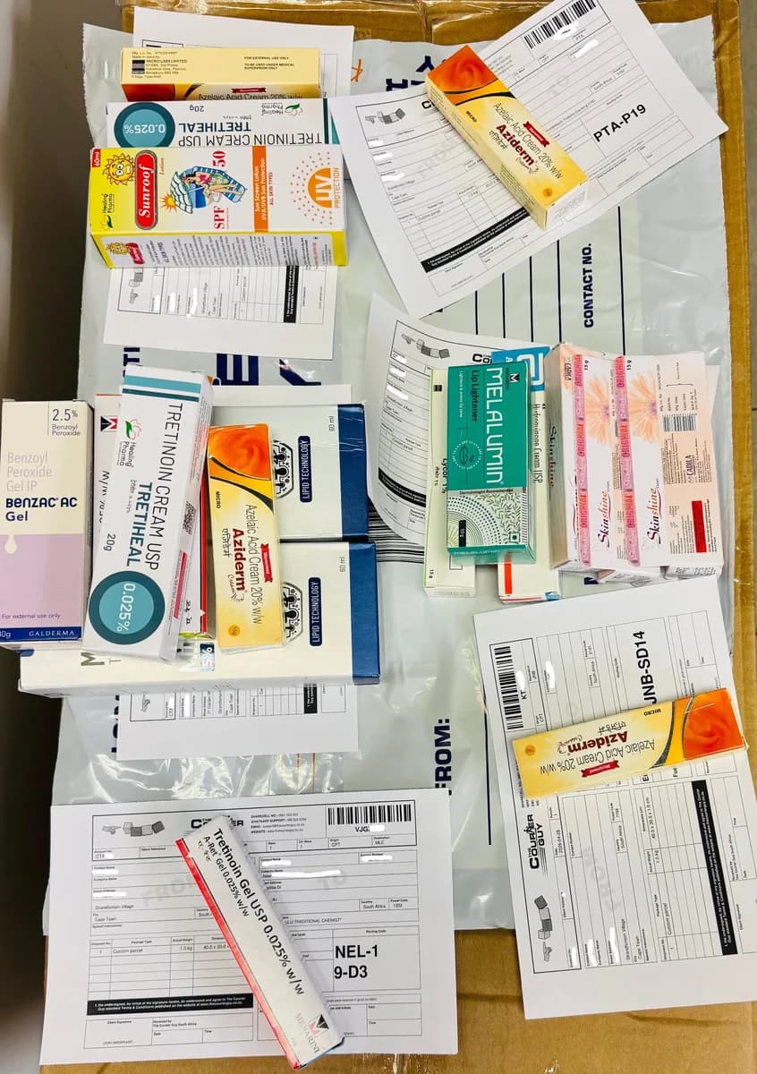 Skincare orders being packed and dispatched to customers across South Africa